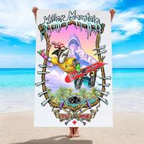 Shark Snowboarding Beach Towel Design Patterned Sunscreen And Windproof Suitable For Swimming Pool Camping Travel Blanket 35x75cm&1pc