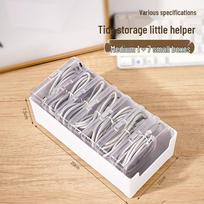 Seven-Grid Transparent Cable Organizer Box with Compartments for Desktop Cable, Phone, and Earphone Storage