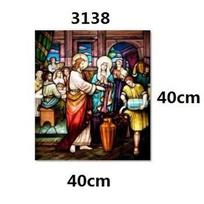 Custom Size Stained Glass Window Film Jesus Virgin Mary Static Cling Frosted Glass Decal for Home Church Door Decor