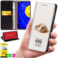 Etui Typu Portfel Do Motorola Moto G06 / G06 Power - Pokrowiec Bluemoon Nadruk + Szkło 9H