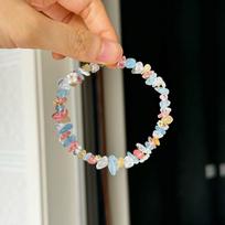Dopamine fresh color gravel flower bracelet sweet exquisite versatile bracelet summer girlfriend jewelry gift women