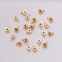 10pcs Non-Fading 24K Vacuum Gold Pressure Cooker Positioning Buckle Round Positioning Buckle Diy Handmade Bracelet Ending Necklace Clip Buckle