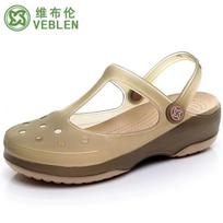 Vasaros moteriškos klumpės, šlepetės, paplūdimio kvėpuojančios šlepetės, moteriški sandalai, želė batai, mieli sodo batai, klumpės mergaitėms 36 auksas