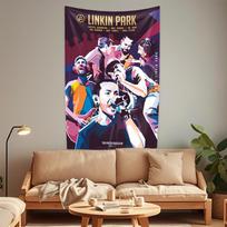 Roko ir Roll Muzikos Gobelenas Linkinparks Roko Grupė Namų Dekoras Sienos Kabinamas Miegamasis Bendrabutis Fono Audinys Koncertų Dekoras 29x37in