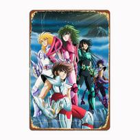 GOLDEN WARRIORS Knights Of The Zodiac Metal Plaques Tin Sign Interior Home Room Decoration Kitchen Wall Decor 20x30cm（7.8x11.8inch）