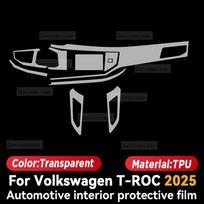 TPU For Volkswagen T-ROC 2025 Transparent Protective Film Car Interior Central Control Navigation Panel Cover Accessories Left rudder