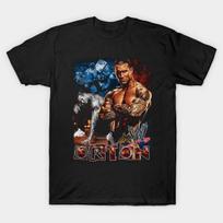 Men Black Print T-shirt Randy Orton Wwe No-Cut Transfer Paper Print Cotton Tshirt 2XL juoda