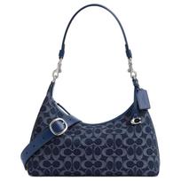 Coach Juliet 30 Klasikinio Logotipo Džinsinio Audinio Pečių Krepšys Didelis Moteriškas Pečių Krepšys Tamsiai Mėlynas CAM24-LHRHY Basic Set (Bag+Dust Bag)