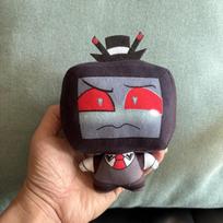Hazbin Hotel Vox Plush Keychain Cute Cry Smile Face Anime Character Pendant Doll Bag Charm Funny Figure Toy About 15cm