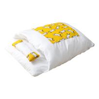 Cat Sleeping Bag Pet Cave Bed Self Warming Mat House with Pillow for Indoor Cats & Small Dog Detachable Easy to Clean M geltona