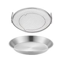 Stainless Steel Tempura Oil Drain Rack with Handle Kitchen Oil Filter Pan  French Fries 18cm