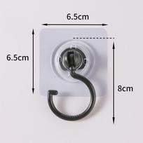 20/10 Pcs Self-Adhesive Wall Hanging Hook 360° Rotating No-Drilling Ceiling Household Hook Black 10pcs S