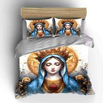 Elegant Ornamental Religious Triptych Design  Kid'S And Adults' Bedroom Decor, Exquisite Three-Piece Bedding Set Gift (as the picture,EU Twin 135X200cm&set)