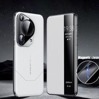Originalios Odos Atverčiamas Dangtelis Dėklas HUAWEI Pura 70 Pro Ultra Smart View Žadinimo Miego Skambučių ID Rodymui Huawei Pura 70 Pro balta