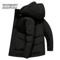 SNOWFLYING Men's Mid-Length Hooded Thickened Down Jacket 175/100A juoda