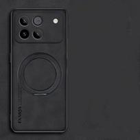 For Honor 600 Pro Magsafe Magnetic Rotating Bracket Phone Case For Honor 600 Pro Sheepskin Leather Matte Shockproof Cover Bumper For Honor 600 Pro juoda