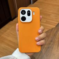 Magnetic Case For OPPO Find X9 Pro Case Fashion For MagSafe Matte Rock Sand Phone Cover Soft Border Back Shell Non-Slip Bumper OPPO Find X9 Pro oranžinė