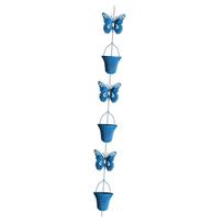 Replacement rain chain for rainwater collector, rainwater diverter, downspout mėlyna