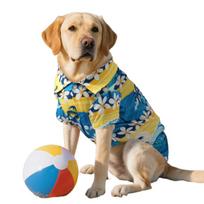 Soft Pet Summer T-Shirt Comfortable Breathable Dog Hawaiian Style Clothes Cool Lightweight Dog Vest for Large Breed Dogs (as the picture,3XL) beige