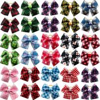 50/100pcs Small Dog Grooming Bows Pearl Plaid Style Pet Dog Hair Bows Rubber Bands Dog Hair Accessories Pet Supplies for Dogs (as the picture,50pcs)