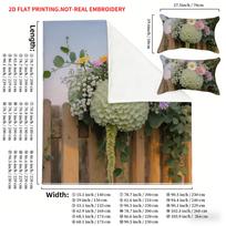 Pillowcase Quilt Cover Three-Piece Set,Fence Bouquet Pattern,Skin-Friendly And Breathable,Machine Washable 140cm 200cm