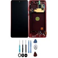 Écran LCD + vitre tactile assemblés - SAMSUNG - Galaxy Note10 Lite N770F - Rouge - Sur châssis - Original