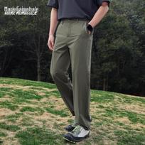 MARK FAIRWHALE Men's Summer Straight-Leg Casual Pants 34 armijos žalia spalva