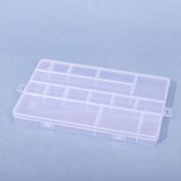 15-Compartment Transparent Plastic Storage Box for Nail Art, Beading, and Jewelry Accessories. 15 Compartments