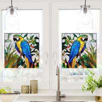 Static Cling Decal with Floral Hummingbird Motif for Glass Doors Home Decor PVC Material Double Sided Visibility