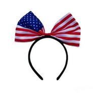 1pcs Flag Pattern Bow Headband Netherlands, Australia, South Korea, France, United States, United Kingdom, Canada, Italy