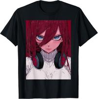 Anime Gamer Aesthetic Egirl Gaming Redhead Waifu T-Shirt XL