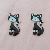 14 color alloy printed standing cat pendant, DIY jewelry making earrings necklace keychain accessories