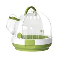 Portable Parrots Carry Cage Easy To Carry Safe Door Lock Small Pet Box Drinking Fountain Breathable Parrots Bag Travel žalia