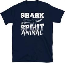 Shark Is My Spirit Animal Shark Fin Ocean Fish TShirt 100 Cotton ONeck Short Sleeve Summer Casual Mens Tshirt Streetwear S