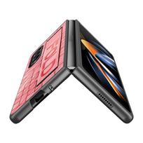 Slim Comfortable Leather Folding Case For Samsung Galaxy Z Fold4 5g Fold 4 Fold3 Fold 3 Wristband Cover For Samsung Z Fold4 for Samsung Z Fold 4 rožinė