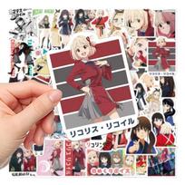 Lycoris Recoil color stickers, 50 sheets (not repeated), waterproof and sunscreen. white