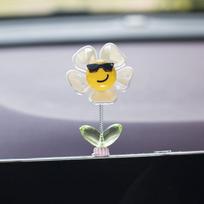 2 vnt. automobilio konsolės spyruoklinis papuošimas Kūrybiškas automobilio linksmas išraiškos dekoravimas, išgydomas automobilio purtymas, mažas papuošimas gray