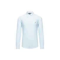 Polo Ralph Lauren Solid Color Polo Collar Slim Fit Long Sleeve Shirt Men shirts Light-Blue 710784299-011 L