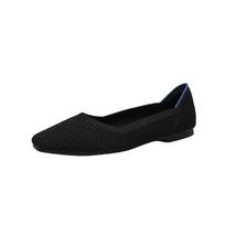 Spring and summer new small square head flat-soled woven shoes comfortable women's shoes 34 juoda