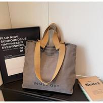 Large-capacity Student Commuting Tote Bag for Classes - Versatile Single-shoulder Bag pilka spalva