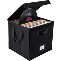 LP albumų organizatorius Lino audinio dėklas Vinilinių plokštelių laikymo priemonė