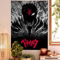 New Japanese Retro Anime Berserk Art Printed Tapestry for Dorm Bedroom Wall Decor Atmosphere Decoration Background Cloth 74x94cm(29x37in)