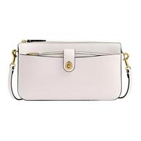 Coach 21 Bella Gold Logo Polished Pebble Leather Crossbody Bag Small Women Bags Pink White CR970-B4HA Basic Set (Bag+Dust Bag)