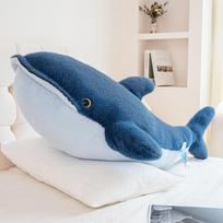 Soft Marine Animal Plush Toys Set Whale Shark Dolphin Sea Lion Pillow Companion Doll Birthday Gift For Kids Boys 25cm mėlyna