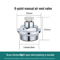Manual Copper Radiator Air Vent Valve 3/4 inch (25mm Thread)