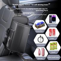 Leather Car Seat Side Storage Bag Hanging Auto Seat Organizer Tissue Bag Water Cup Holder Mesh Storage Pocket Car Storage Box onesize