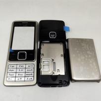 Visas pilnas mobiliojo telefono korpuso dangtelis, rėmelis, baterijos galinis dangtelis + Angliška klaviatūra Nokia 6300 auksinė