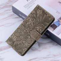 Book Case for Poco X7 Pro F6 F7 Ultra M7 M6 X6 Pro M5S F5 X5 X3 NFC C65 C61 C50 C51 C55 flower Leather wallet Card Slot Poco M4 Pro 5G pilka spalva