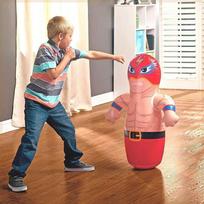 Inflatable Wobbly Punching Toy Standing Punching Bag Durable PVC Material Lightweight Design for Kids and Adults Indoor Outdoor Use One Size raudona
