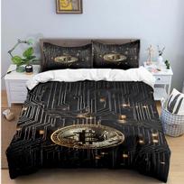Exquisite 3D Bitcoin BCT Printed Bedding Sets Exquisite Set Duvet Cover Bed Comforter Set Bedding Set Luxury Birthday Gift 135x200cm